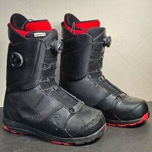 Flow Helios Focus Snowboarding‎ Boots Men's Size 12 Black Red Dual Boa Vibram